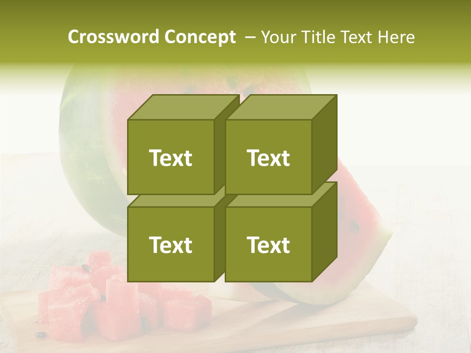 A Piece Of Watermelon Sitting On Top Of A Cutting Board PowerPoint Template