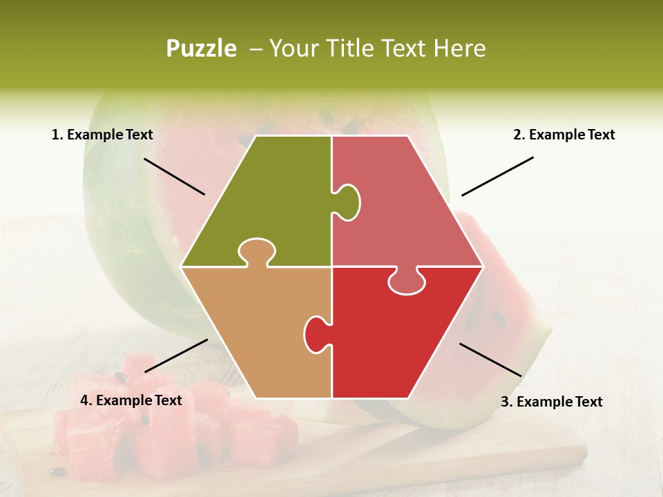 A Piece Of Watermelon Sitting On Top Of A Cutting Board PowerPoint Template