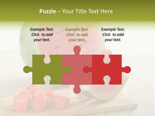 A Piece Of Watermelon Sitting On Top Of A Cutting Board PowerPoint Template