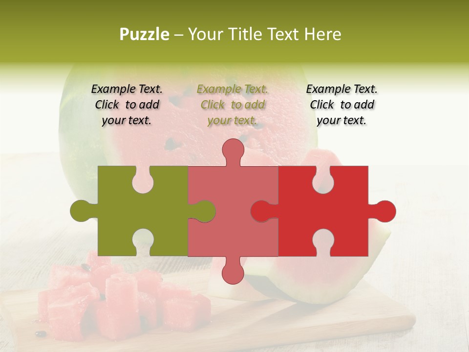 A Piece Of Watermelon Sitting On Top Of A Cutting Board PowerPoint Template