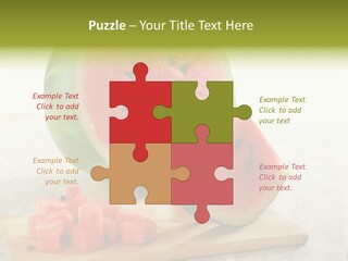 A Piece Of Watermelon Sitting On Top Of A Cutting Board PowerPoint Template
