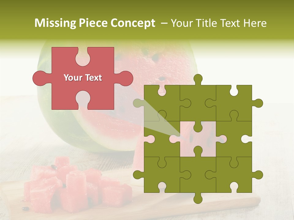 A Piece Of Watermelon Sitting On Top Of A Cutting Board PowerPoint Template