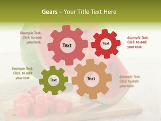 A Piece Of Watermelon Sitting On Top Of A Cutting Board PowerPoint Template