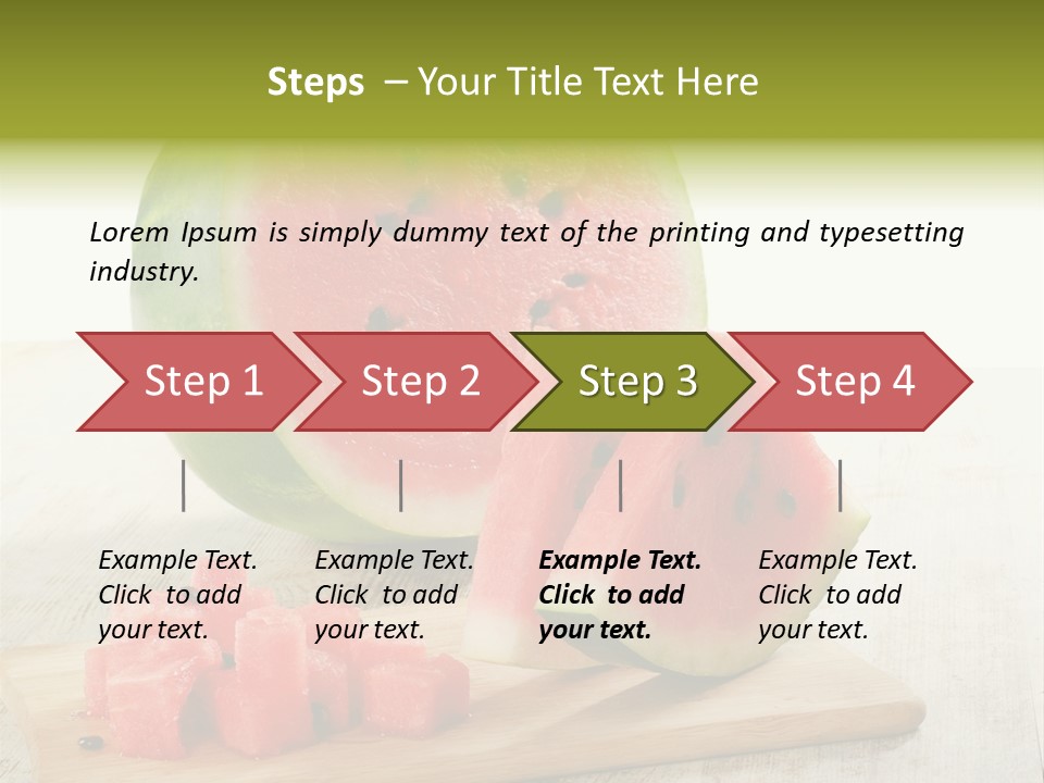 A Piece Of Watermelon Sitting On Top Of A Cutting Board PowerPoint Template