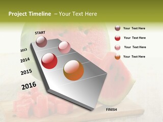 A Piece Of Watermelon Sitting On Top Of A Cutting Board PowerPoint Template