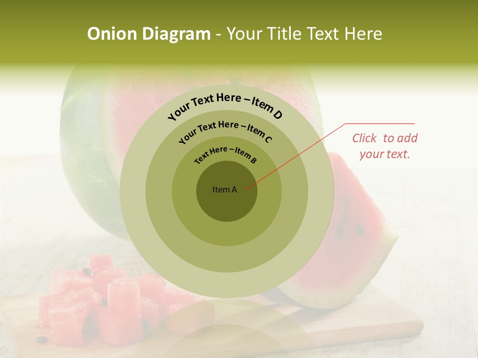 A Piece Of Watermelon Sitting On Top Of A Cutting Board PowerPoint Template