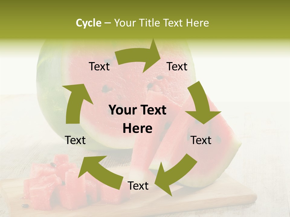 A Piece Of Watermelon Sitting On Top Of A Cutting Board PowerPoint Template