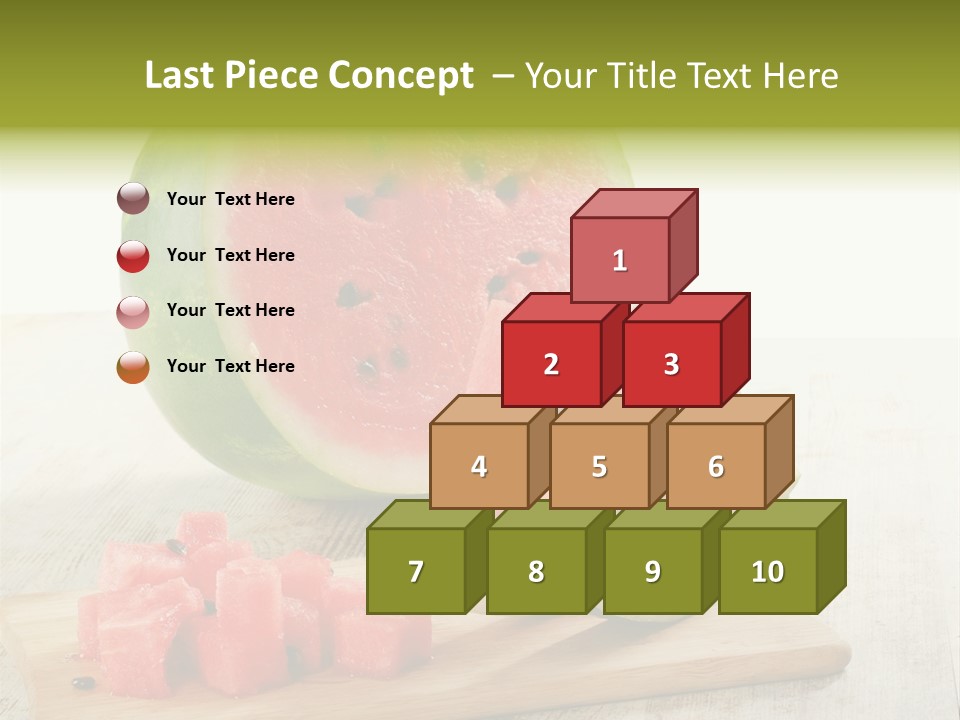A Piece Of Watermelon Sitting On Top Of A Cutting Board PowerPoint Template