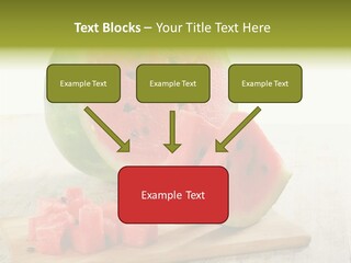 A Piece Of Watermelon Sitting On Top Of A Cutting Board PowerPoint Template