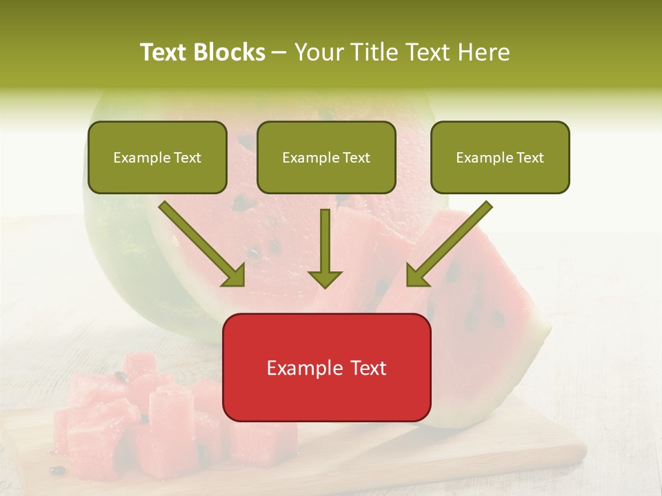 A Piece Of Watermelon Sitting On Top Of A Cutting Board PowerPoint Template