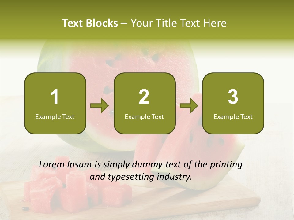 A Piece Of Watermelon Sitting On Top Of A Cutting Board PowerPoint Template