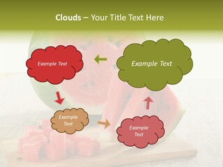 A Piece Of Watermelon Sitting On Top Of A Cutting Board PowerPoint Template