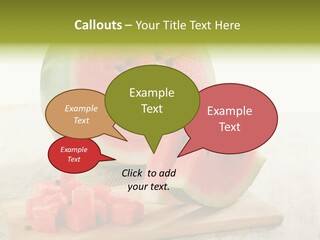 A Piece Of Watermelon Sitting On Top Of A Cutting Board PowerPoint Template