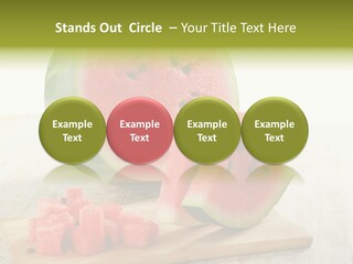 A Piece Of Watermelon Sitting On Top Of A Cutting Board PowerPoint Template