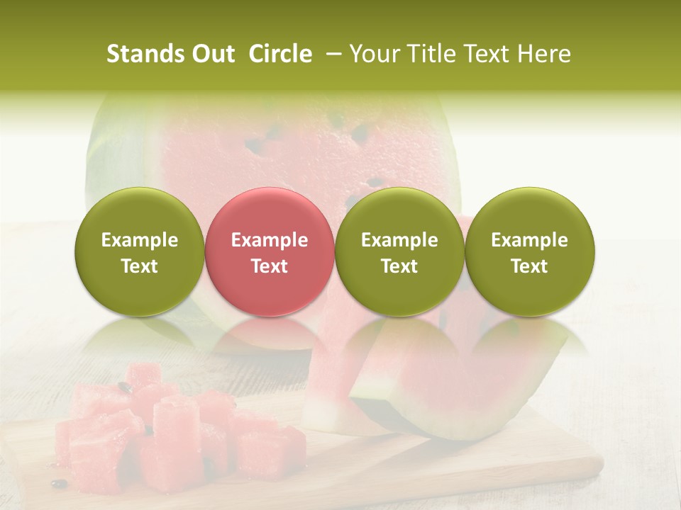 A Piece Of Watermelon Sitting On Top Of A Cutting Board PowerPoint Template