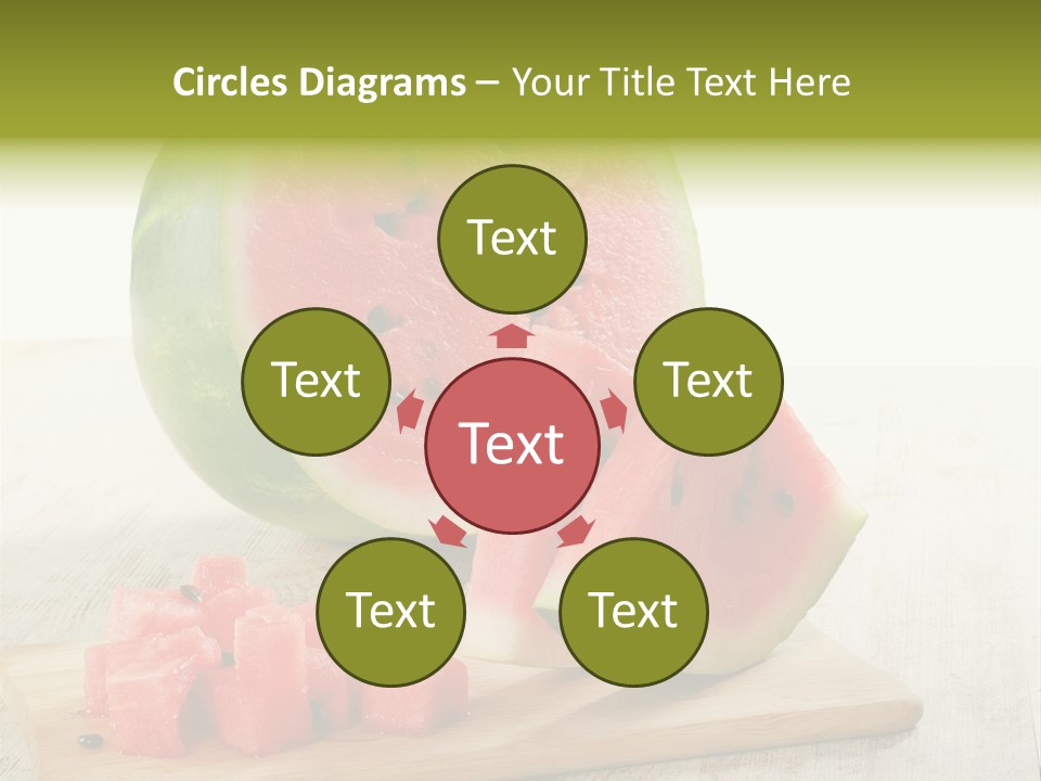 A Piece Of Watermelon Sitting On Top Of A Cutting Board PowerPoint Template