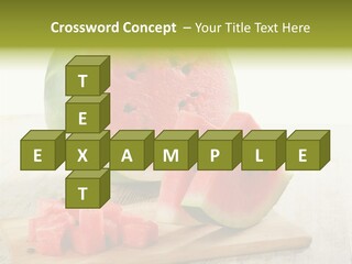 A Piece Of Watermelon Sitting On Top Of A Cutting Board PowerPoint Template