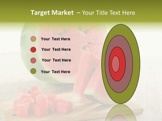 A Piece Of Watermelon Sitting On Top Of A Cutting Board PowerPoint Template