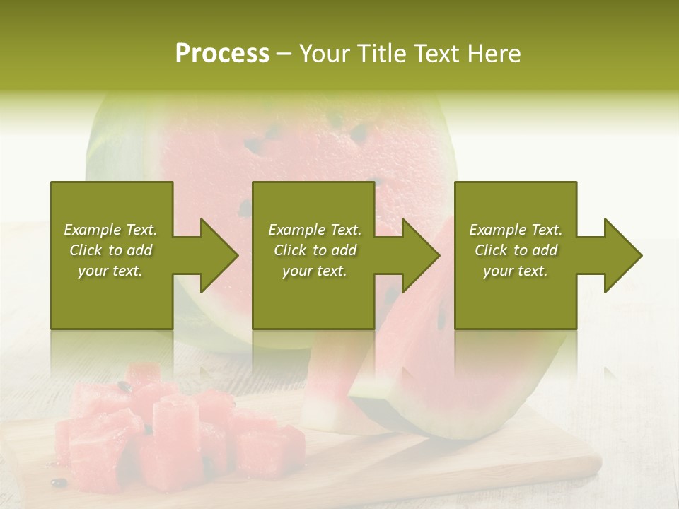 A Piece Of Watermelon Sitting On Top Of A Cutting Board PowerPoint Template