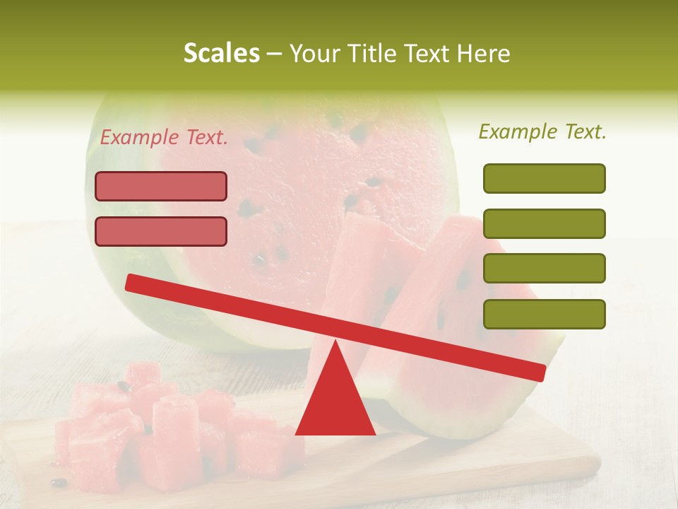 A Piece Of Watermelon Sitting On Top Of A Cutting Board PowerPoint Template