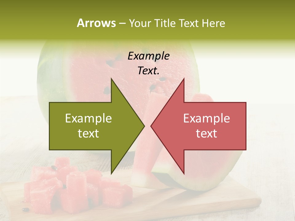 A Piece Of Watermelon Sitting On Top Of A Cutting Board PowerPoint Template