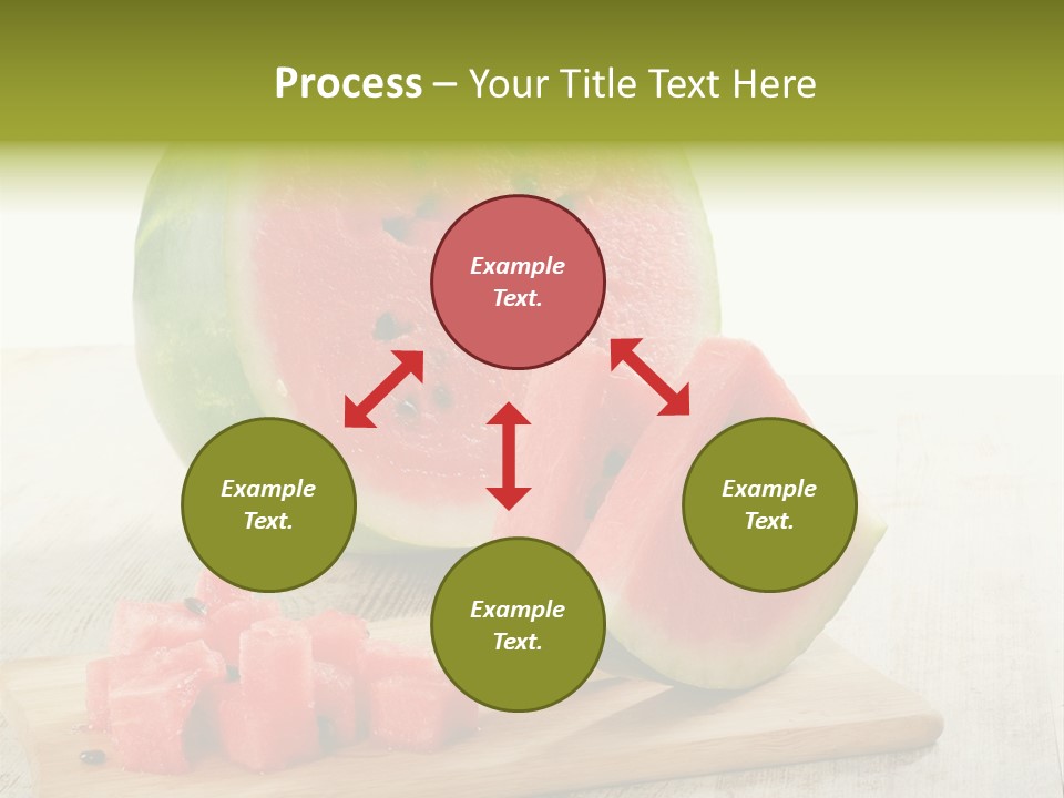 A Piece Of Watermelon Sitting On Top Of A Cutting Board PowerPoint Template