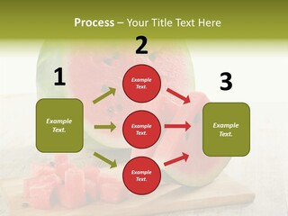 A Piece Of Watermelon Sitting On Top Of A Cutting Board PowerPoint Template