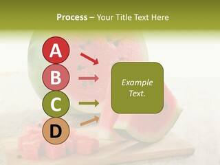 A Piece Of Watermelon Sitting On Top Of A Cutting Board PowerPoint Template