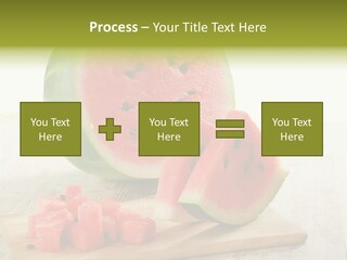 A Piece Of Watermelon Sitting On Top Of A Cutting Board PowerPoint Template