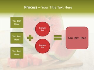 A Piece Of Watermelon Sitting On Top Of A Cutting Board PowerPoint Template