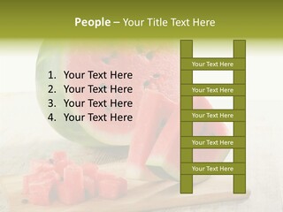 A Piece Of Watermelon Sitting On Top Of A Cutting Board PowerPoint Template