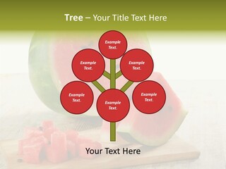 A Piece Of Watermelon Sitting On Top Of A Cutting Board PowerPoint Template
