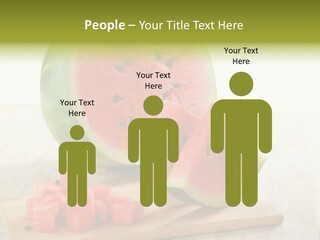 A Piece Of Watermelon Sitting On Top Of A Cutting Board PowerPoint Template