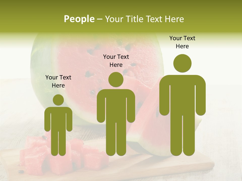 A Piece Of Watermelon Sitting On Top Of A Cutting Board PowerPoint Template