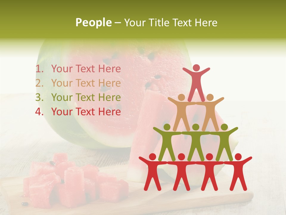 A Piece Of Watermelon Sitting On Top Of A Cutting Board PowerPoint Template