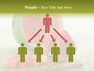 A Piece Of Watermelon Sitting On Top Of A Cutting Board PowerPoint Template