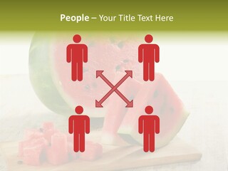 A Piece Of Watermelon Sitting On Top Of A Cutting Board PowerPoint Template