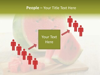 A Piece Of Watermelon Sitting On Top Of A Cutting Board PowerPoint Template