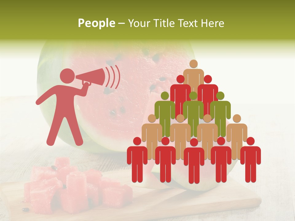 A Piece Of Watermelon Sitting On Top Of A Cutting Board PowerPoint Template