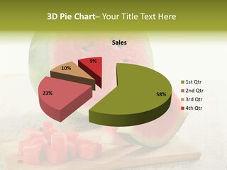 A Piece Of Watermelon Sitting On Top Of A Cutting Board PowerPoint Template