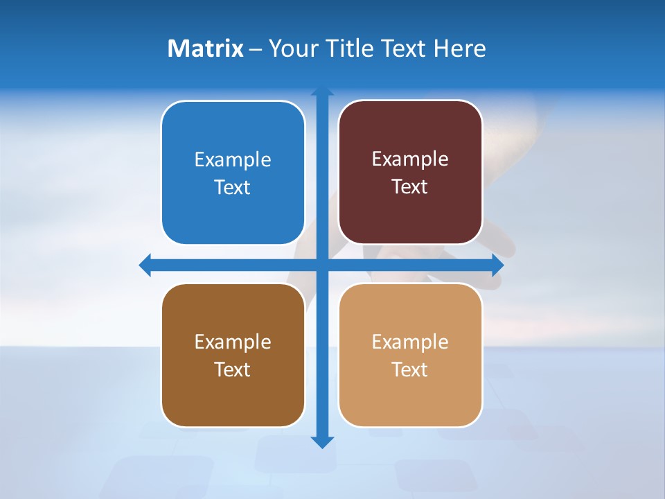 A Person's Hand Reaching For Something On A Blue Background PowerPoint Template