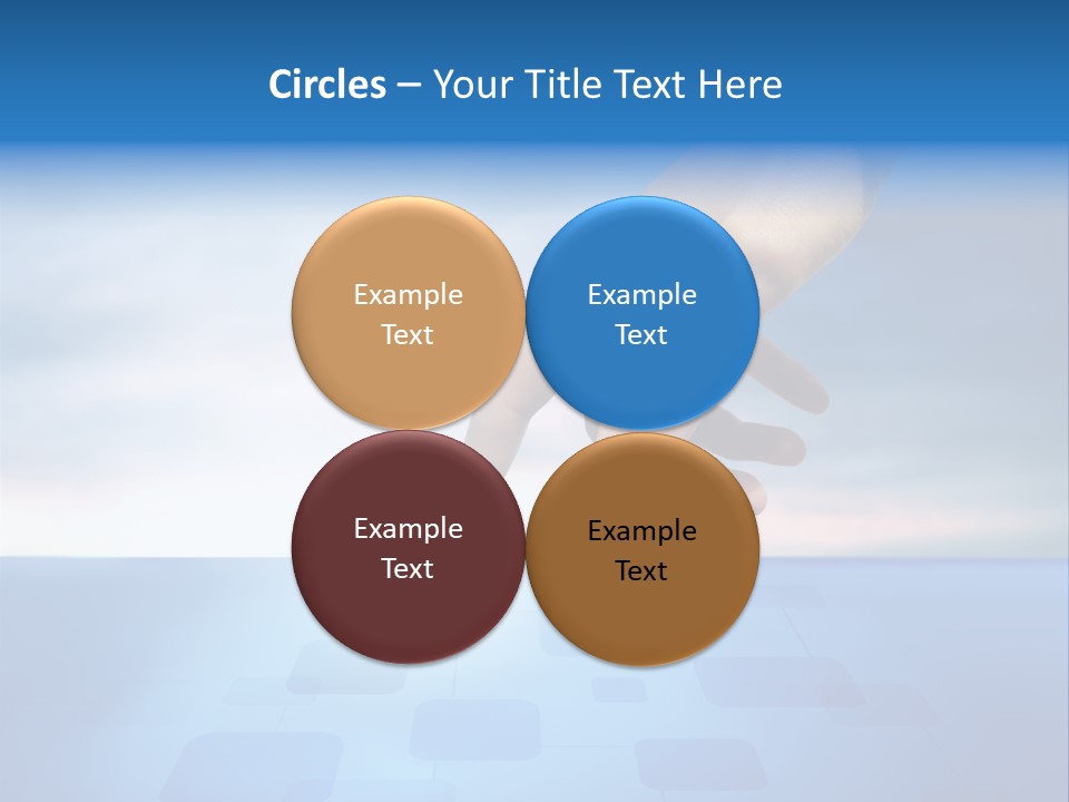 A Person's Hand Reaching For Something On A Blue Background PowerPoint Template