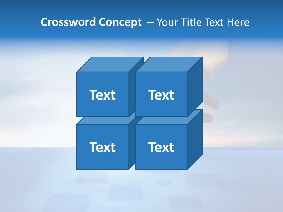 A Person's Hand Reaching For Something On A Blue Background PowerPoint Template