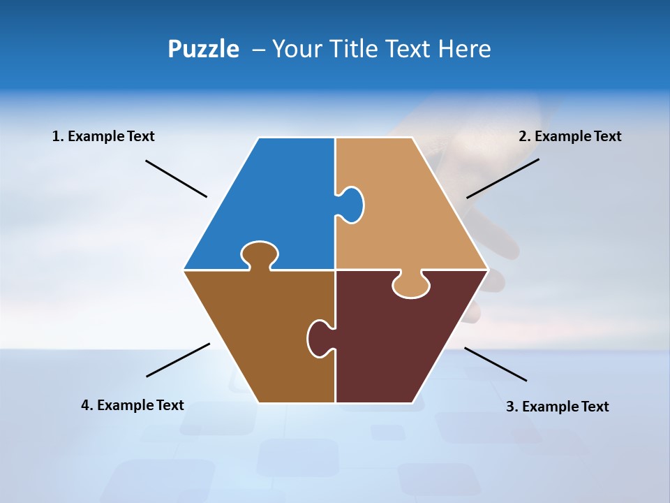 A Person's Hand Reaching For Something On A Blue Background PowerPoint Template