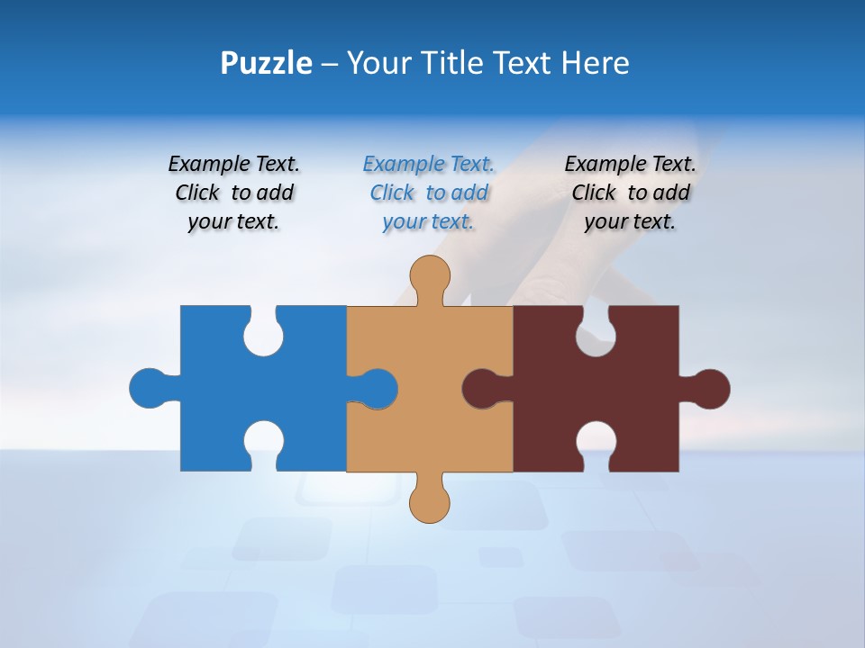 A Person's Hand Reaching For Something On A Blue Background PowerPoint Template