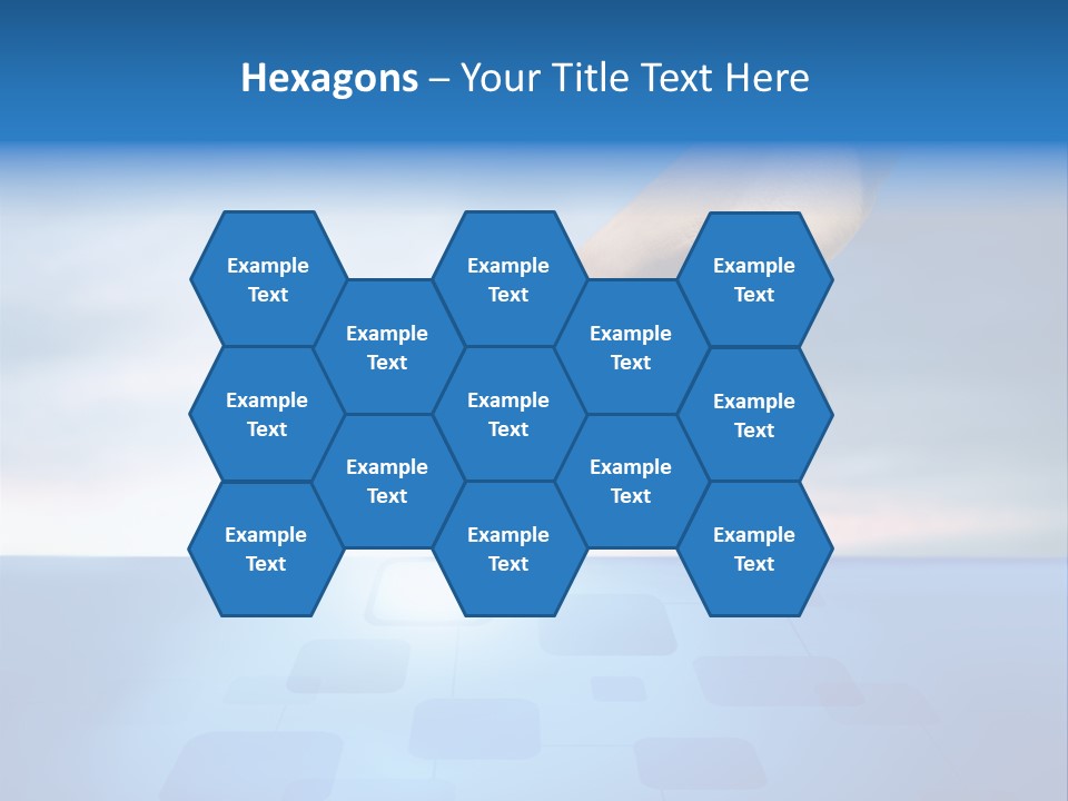 A Person's Hand Reaching For Something On A Blue Background PowerPoint Template