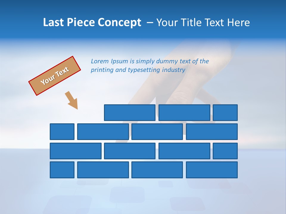 A Person's Hand Reaching For Something On A Blue Background PowerPoint Template