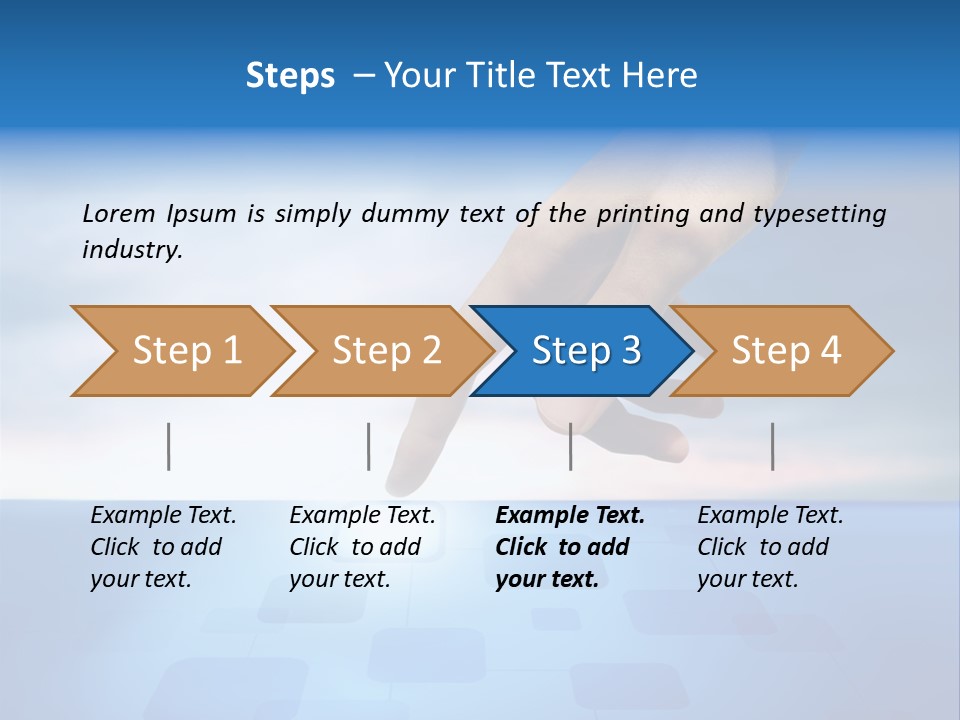 A Person's Hand Reaching For Something On A Blue Background PowerPoint Template