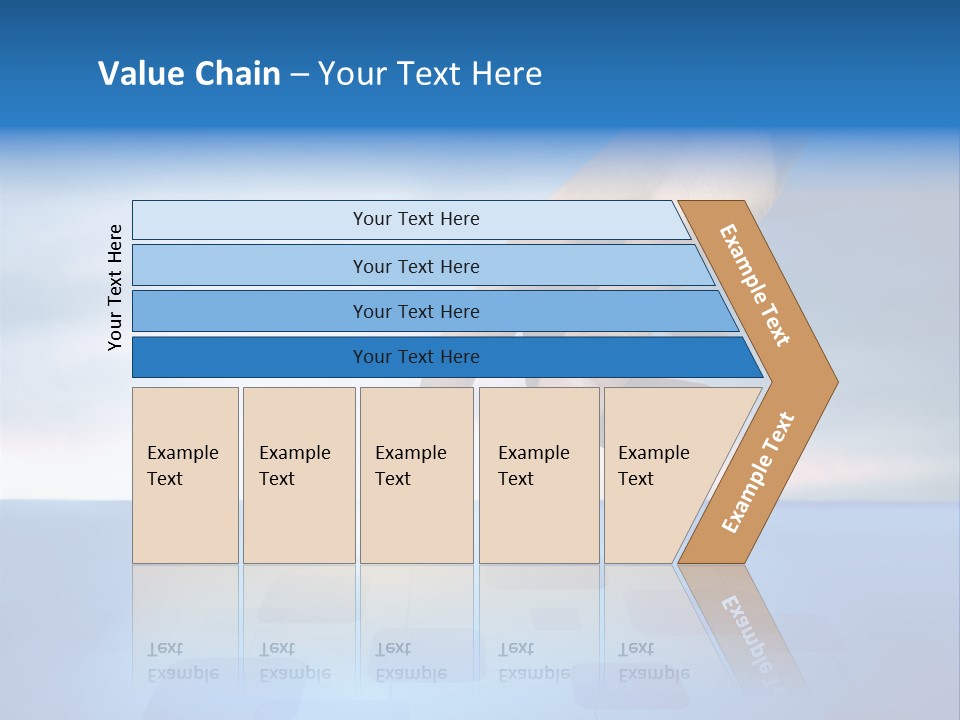 A Person's Hand Reaching For Something On A Blue Background PowerPoint Template