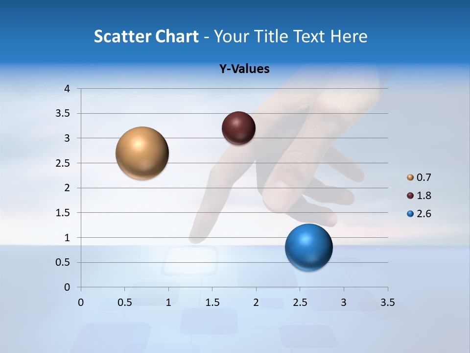 A Person's Hand Reaching For Something On A Blue Background PowerPoint Template